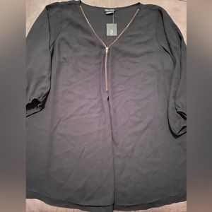 Flowy Black Sheer Blouse